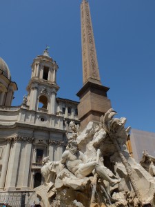 Fontaine des quatre fleuves de Bernin, piazza Navona. (Photo P.N)