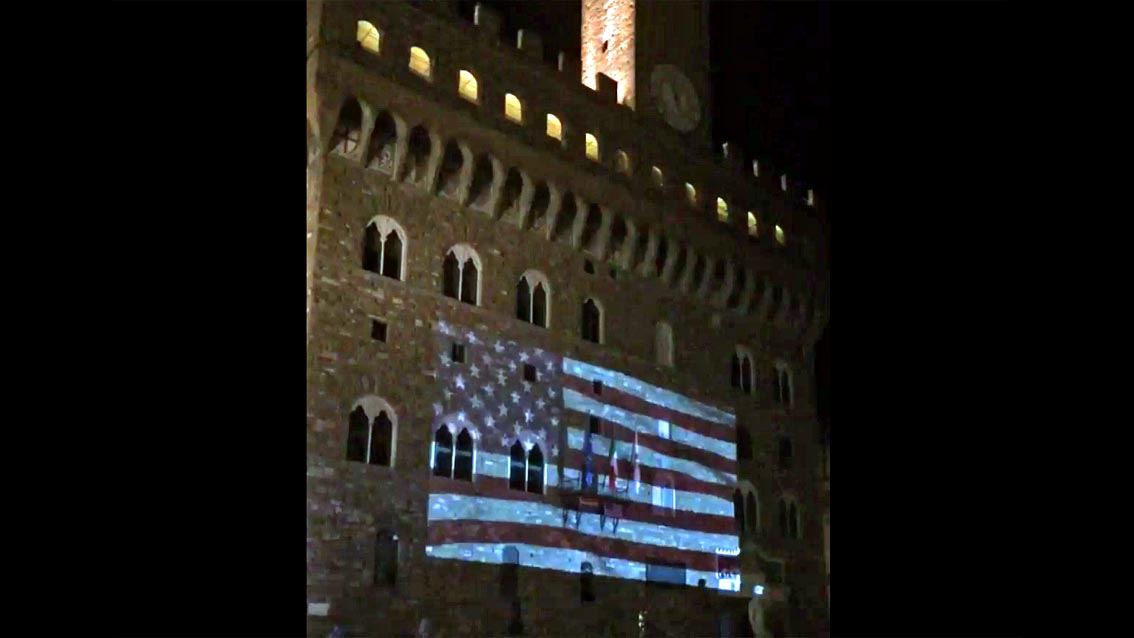 Firenze: Palazzo Vecchio si illumina per Orlando