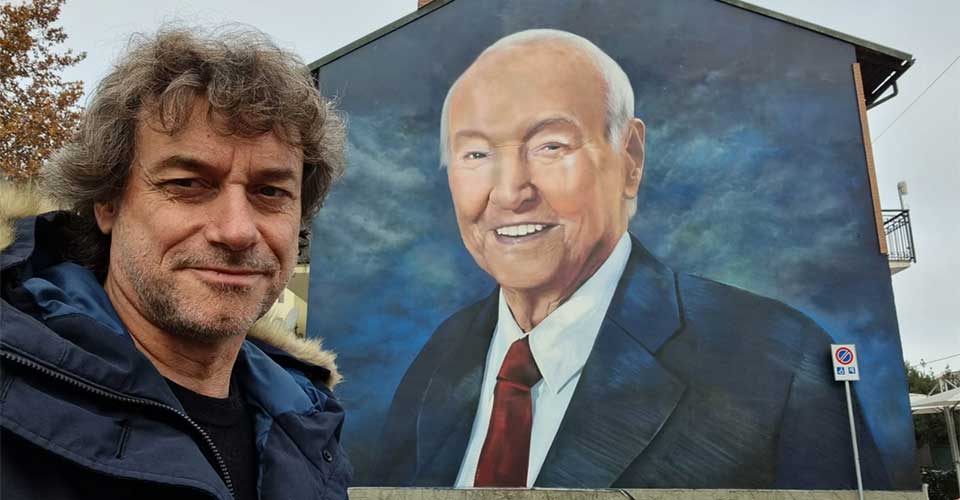 Un murales per Piero Angela